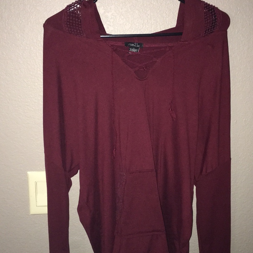 Maroon shirt hoodie